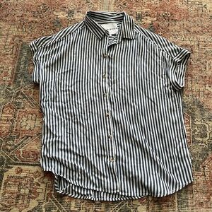 Lola River Blue and White Stripped Shirt/Size L